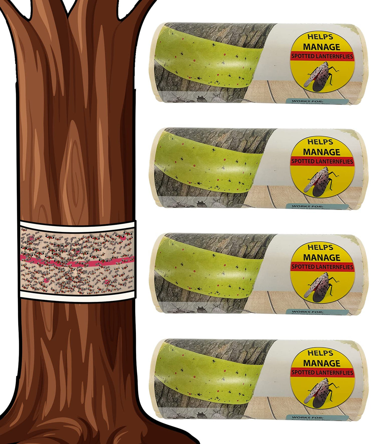 W4W Spotted Lantern Fly Tree Trap roll front view