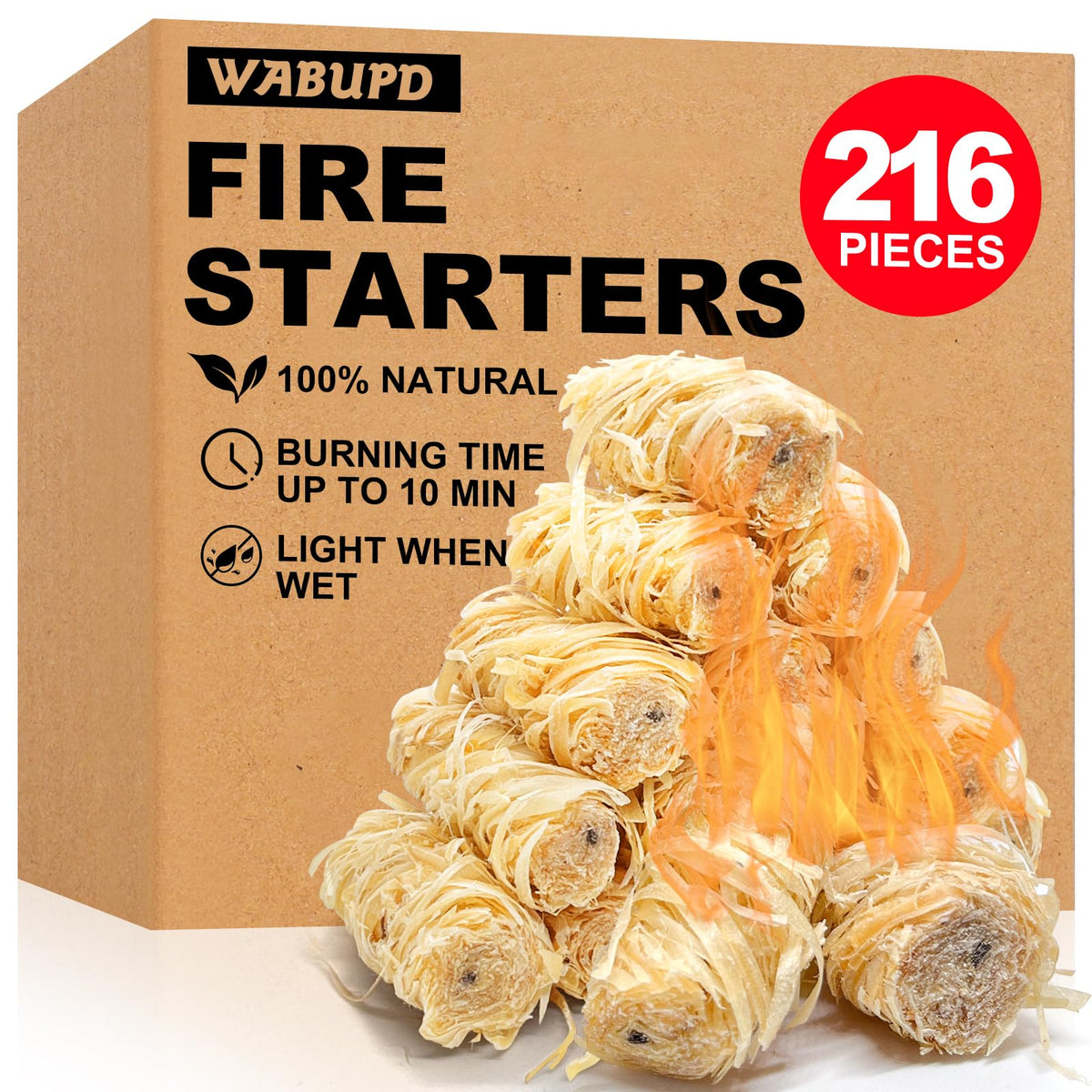 WABUPD Fire Starter 216 PCS pack front view