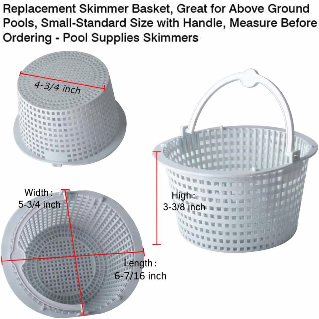 Wadoy Pool Skimmer Basket top view showing dimensions