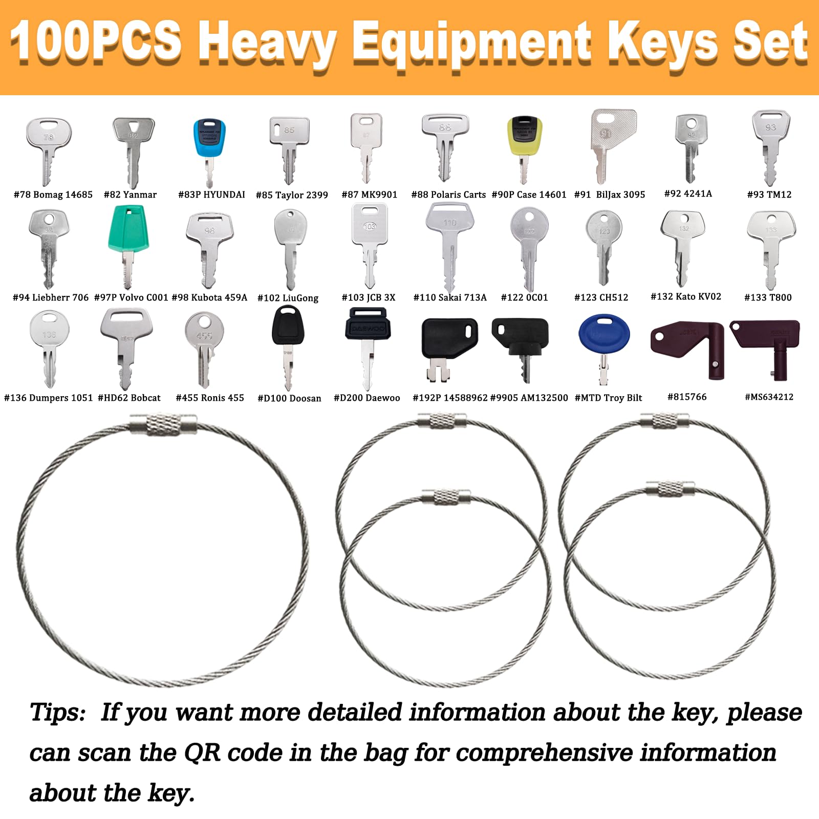 WAHLIN PARTS key set packaging with dimensions