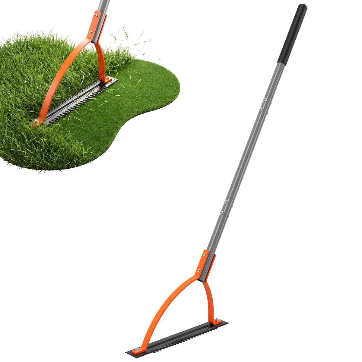 Walensee 48.4in Double-Edged Scythe front view with serrated blade
