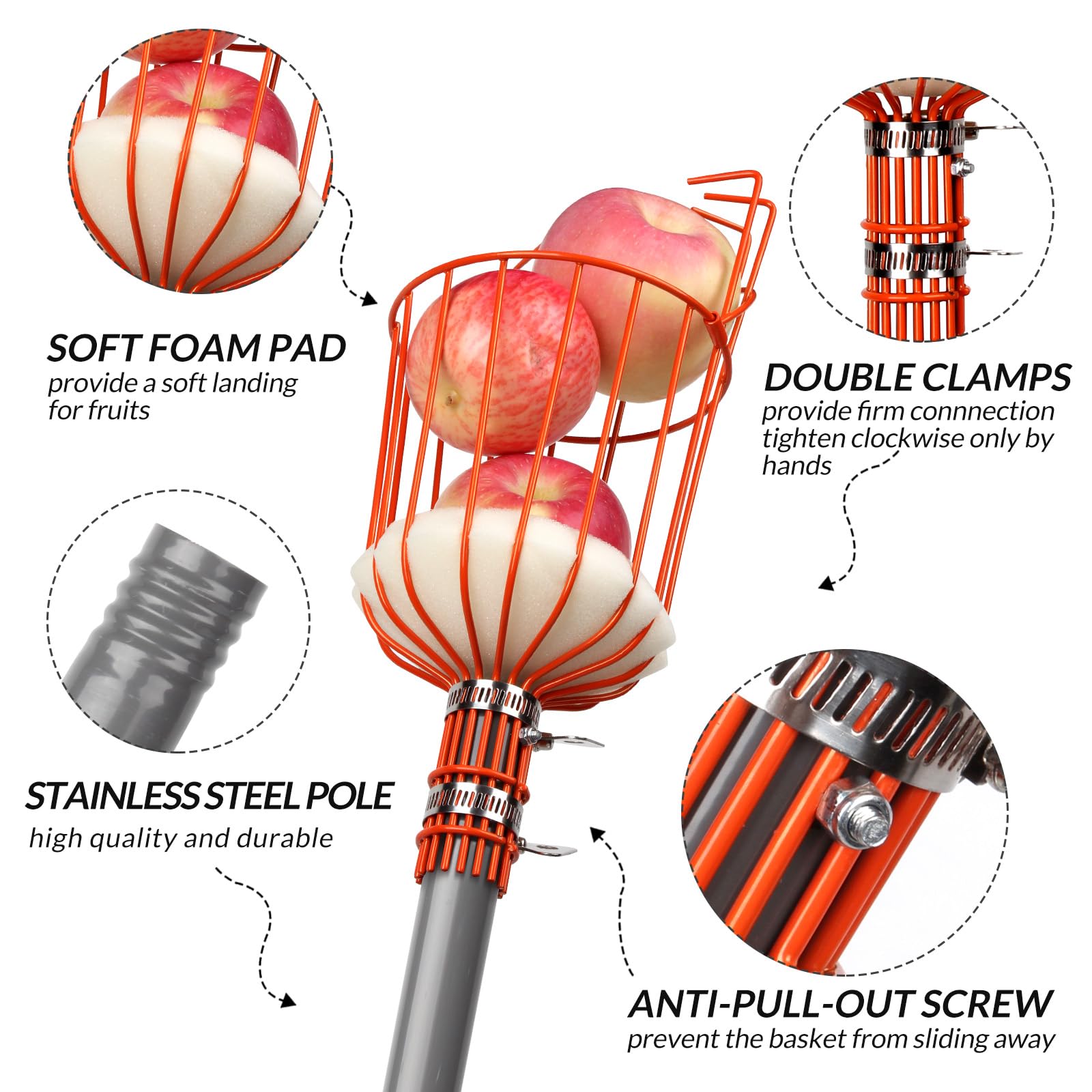 Walensee fruit picker pole assembly detail