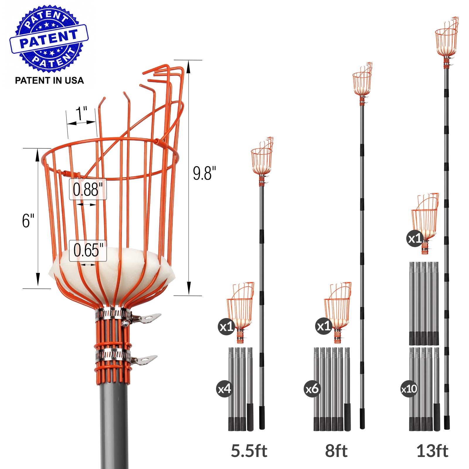 Walensee fruit picker pole orange basket close-up