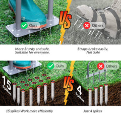 Walensee Manual Lawn Aerator Tool in garden setting