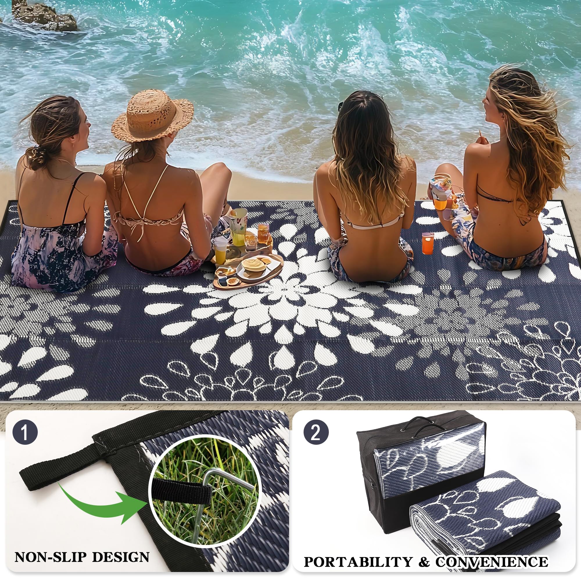 Wallona Outdoor Rug in outdoor garden setting