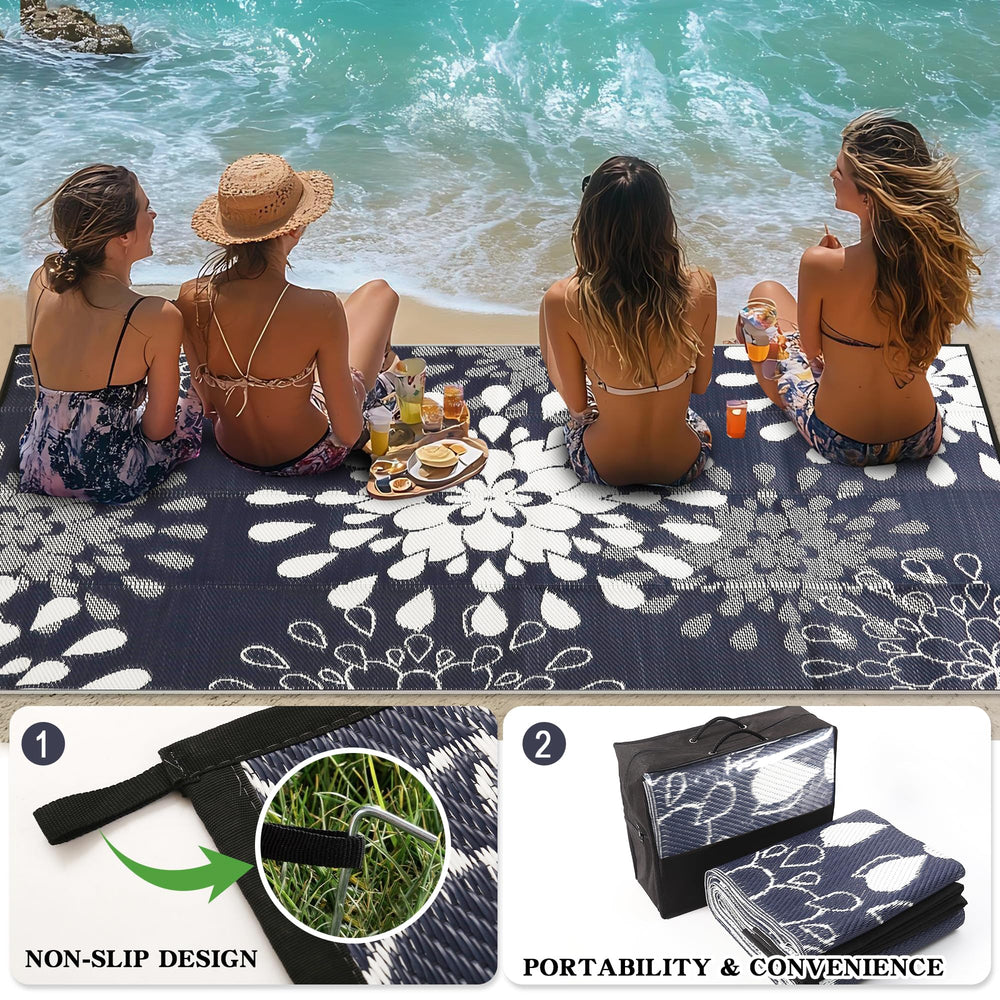 Wallona Outdoor Rug in outdoor garden setting