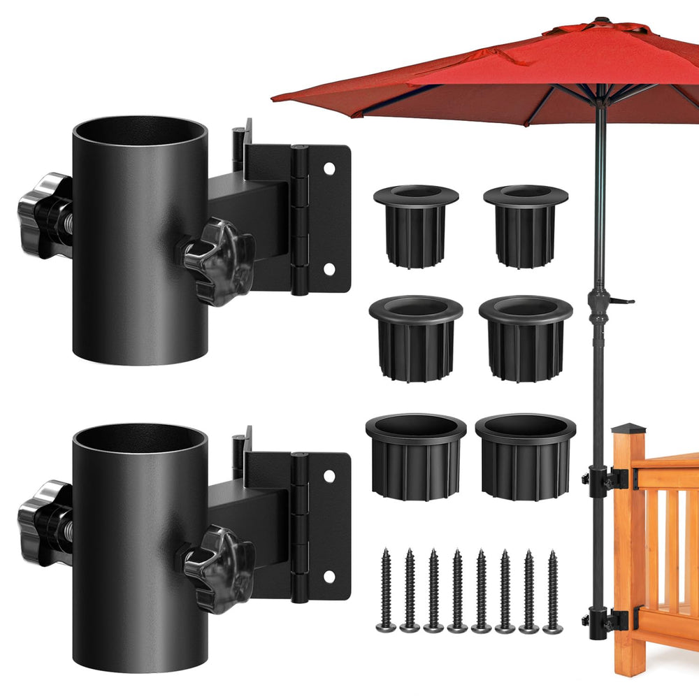 Walrkaur Stainless Steel Patio Railing Umbrella Holder front view