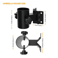 Walrkaur Umbrella Holder installed on a deck railing