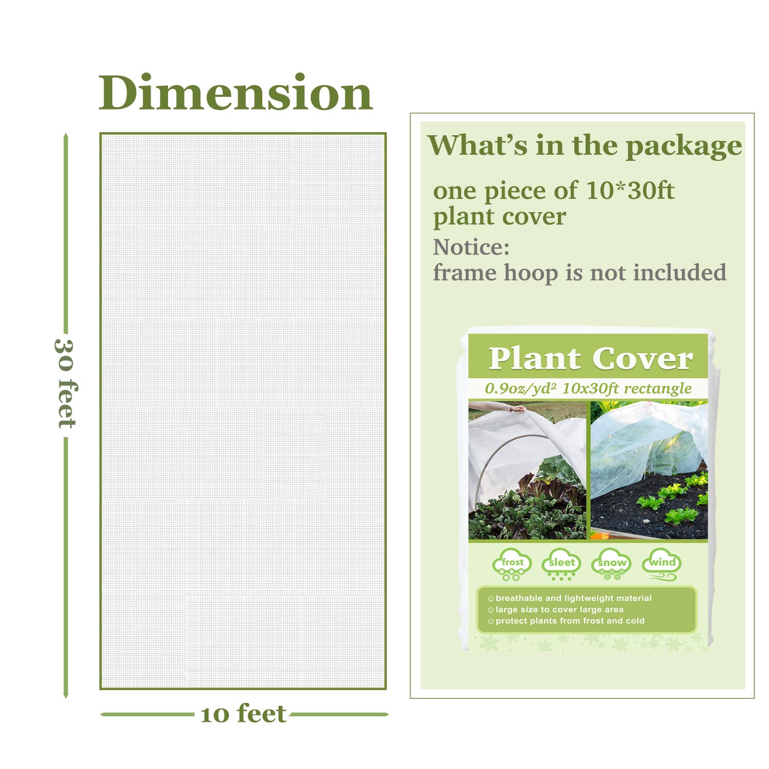 Walwe Plant Covers draped over plants in garden