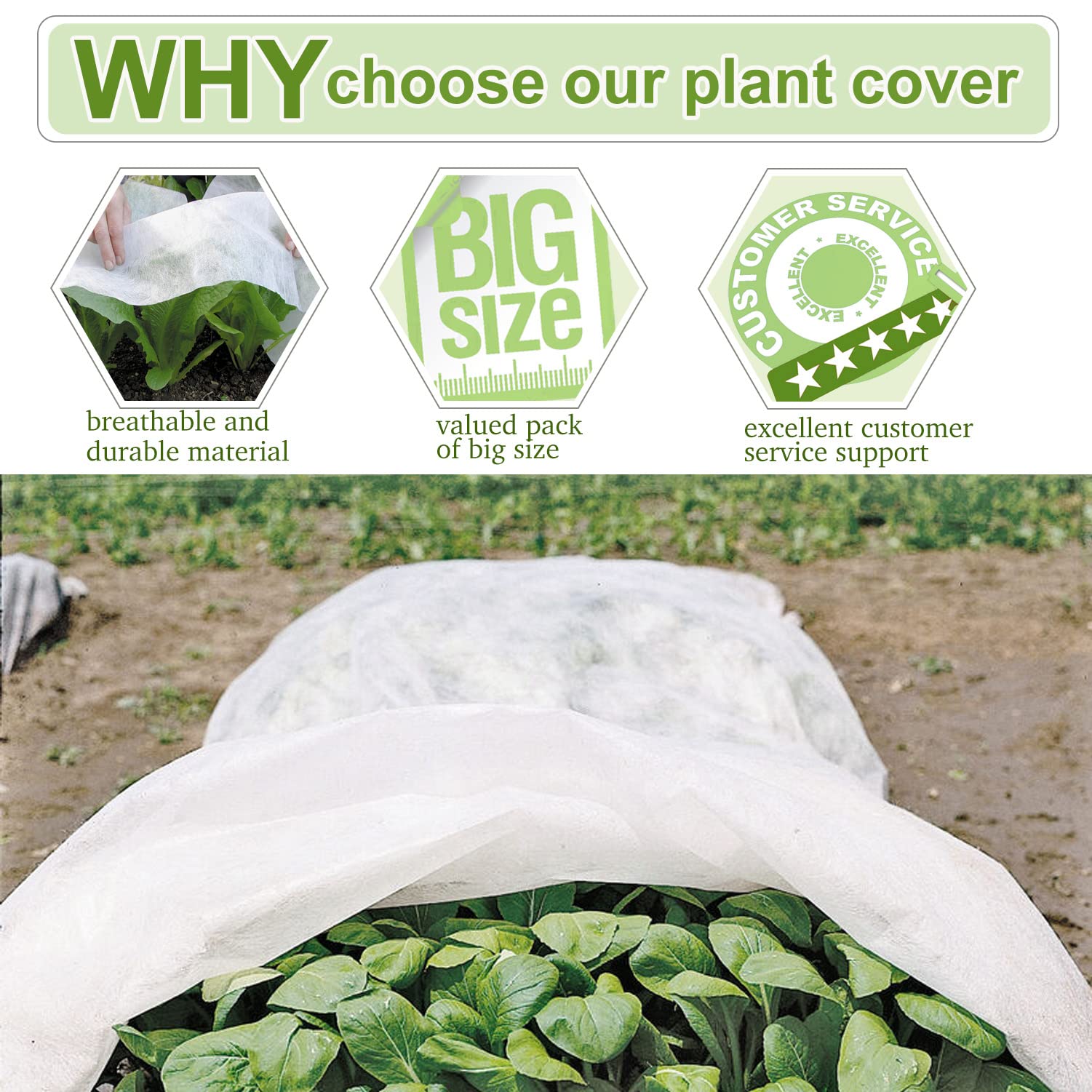 Walwe Plant Covers rolled up showing lightweight material