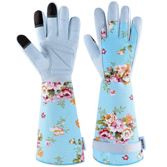WANCHI Garden Gloves for Women in blue, front view
