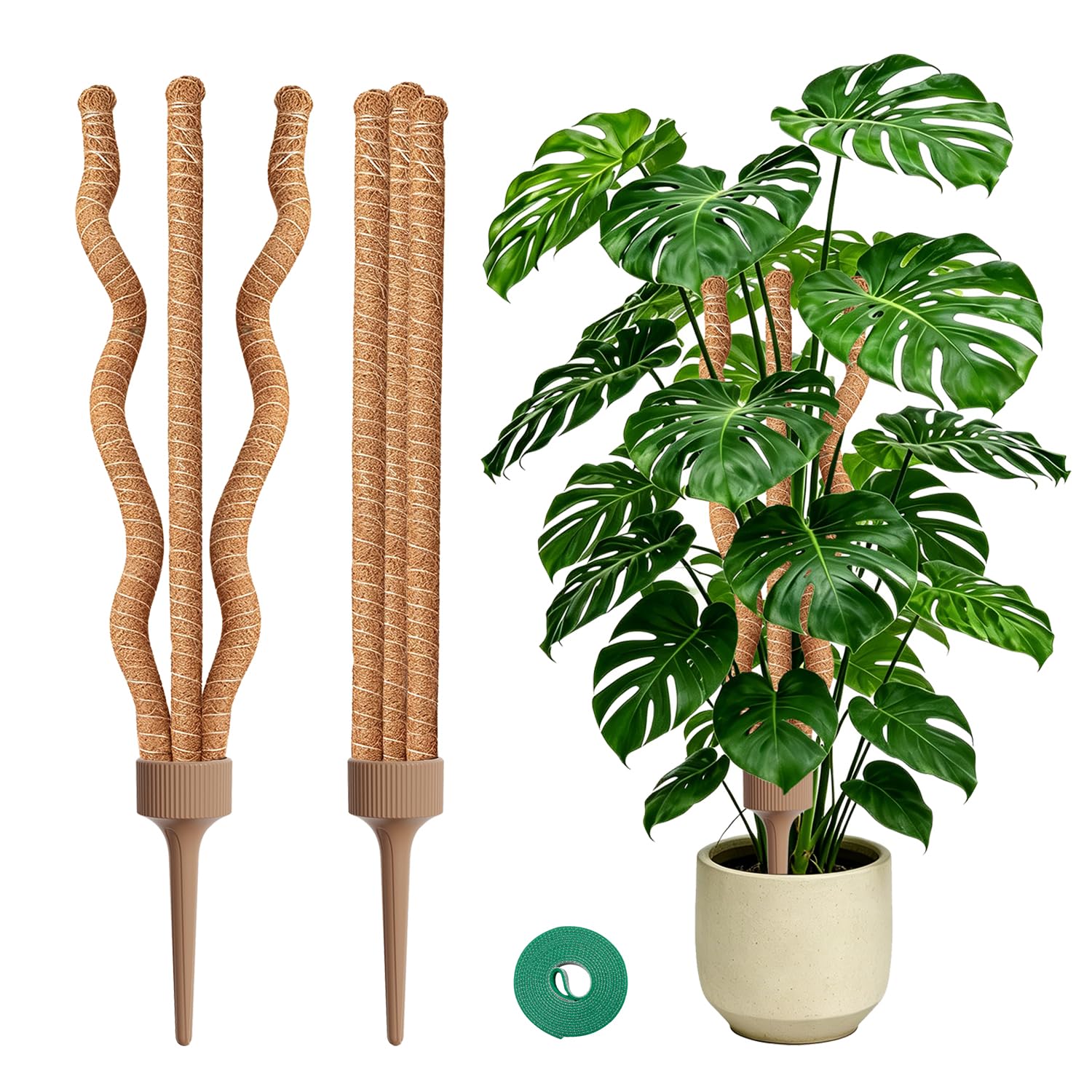 WANLINK 3-in-1 moss pole 30 inch brown color front view