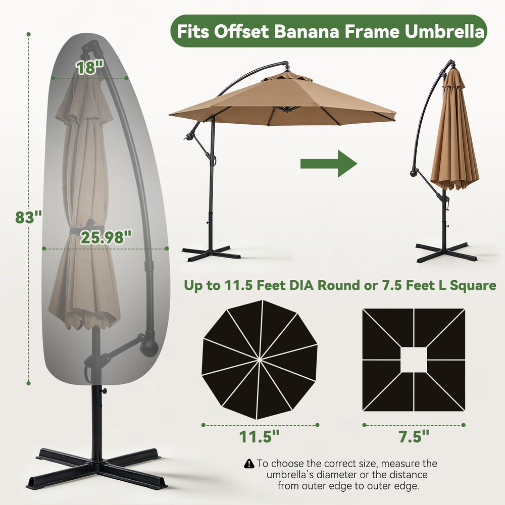 Wanocean Patio Umbrella Cover in use on a cantilever umbrella