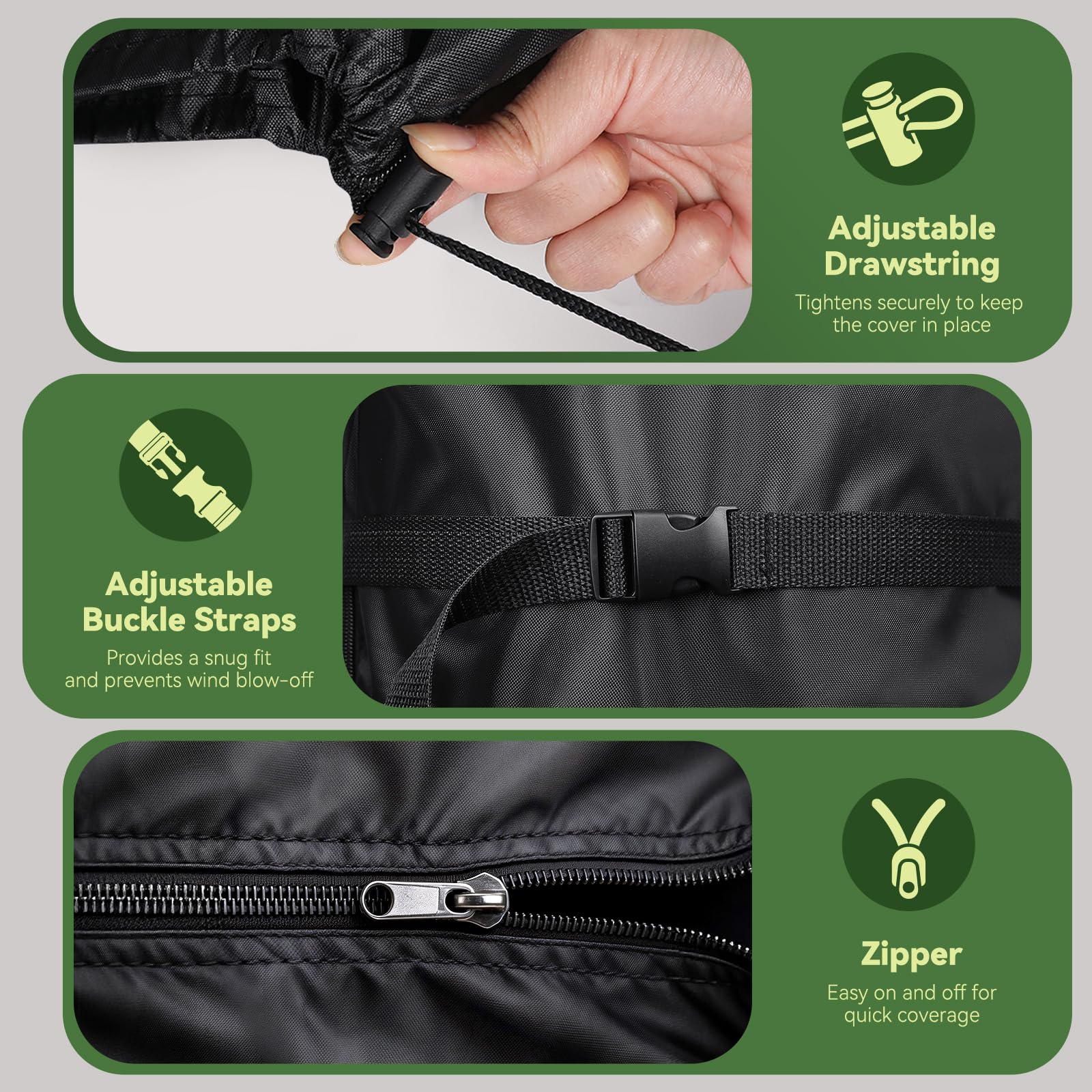 Wanocean Patio Umbrella Cover packaged with product label