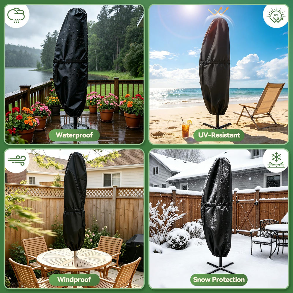 Wanocean Patio Umbrella Cover showing waterproof protection feature