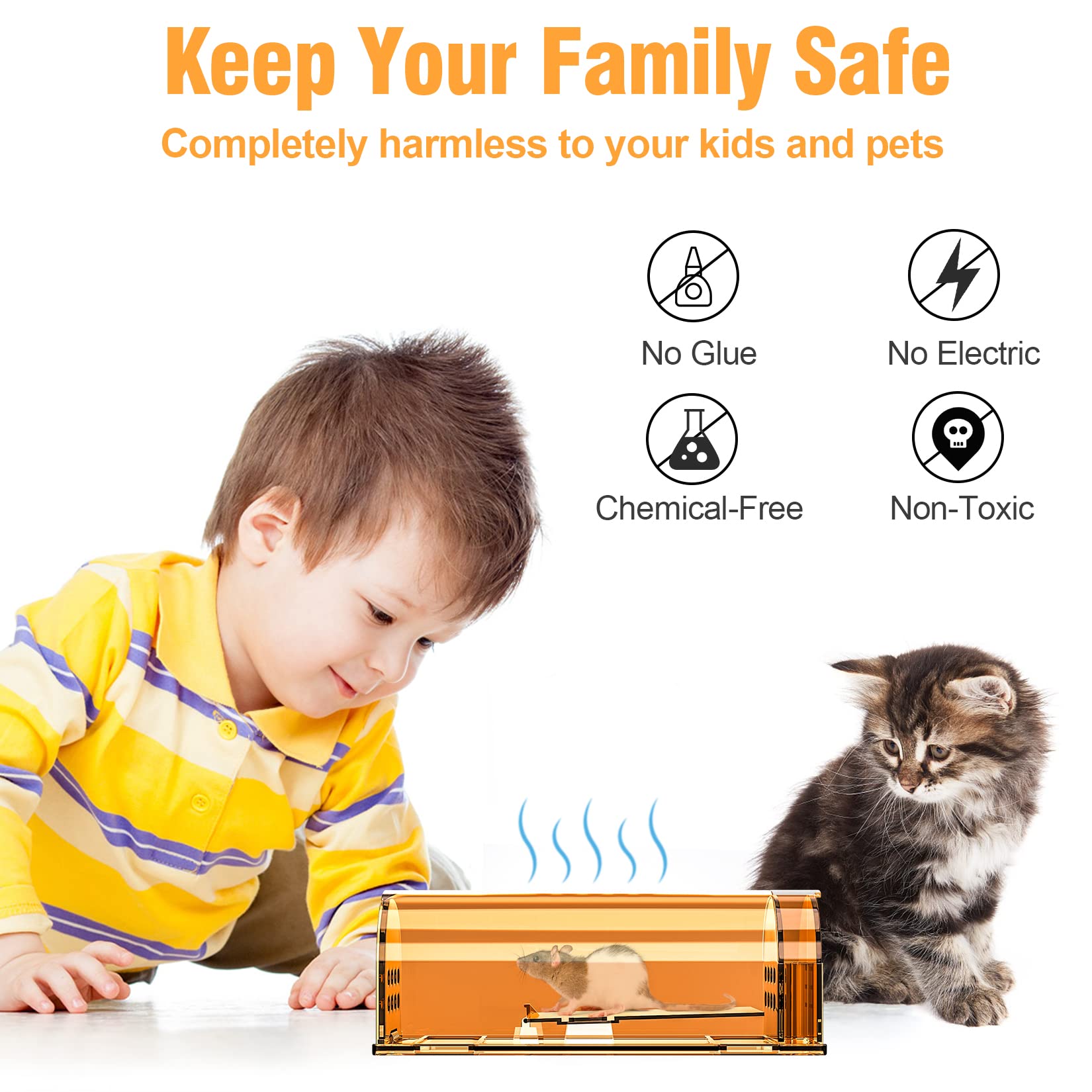 Wanqueen humane mouse trap showing bait compartment
