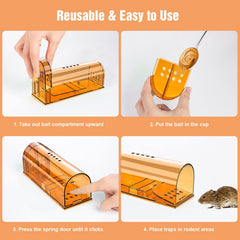 Wanqueen humane mouse trap spring door mechanism