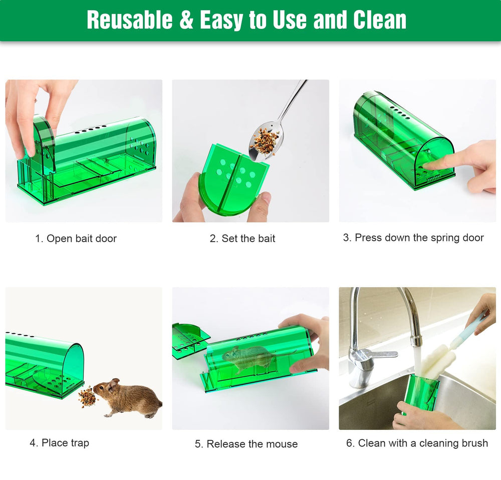 Wanqueen humane mouse trap with cleaning brush