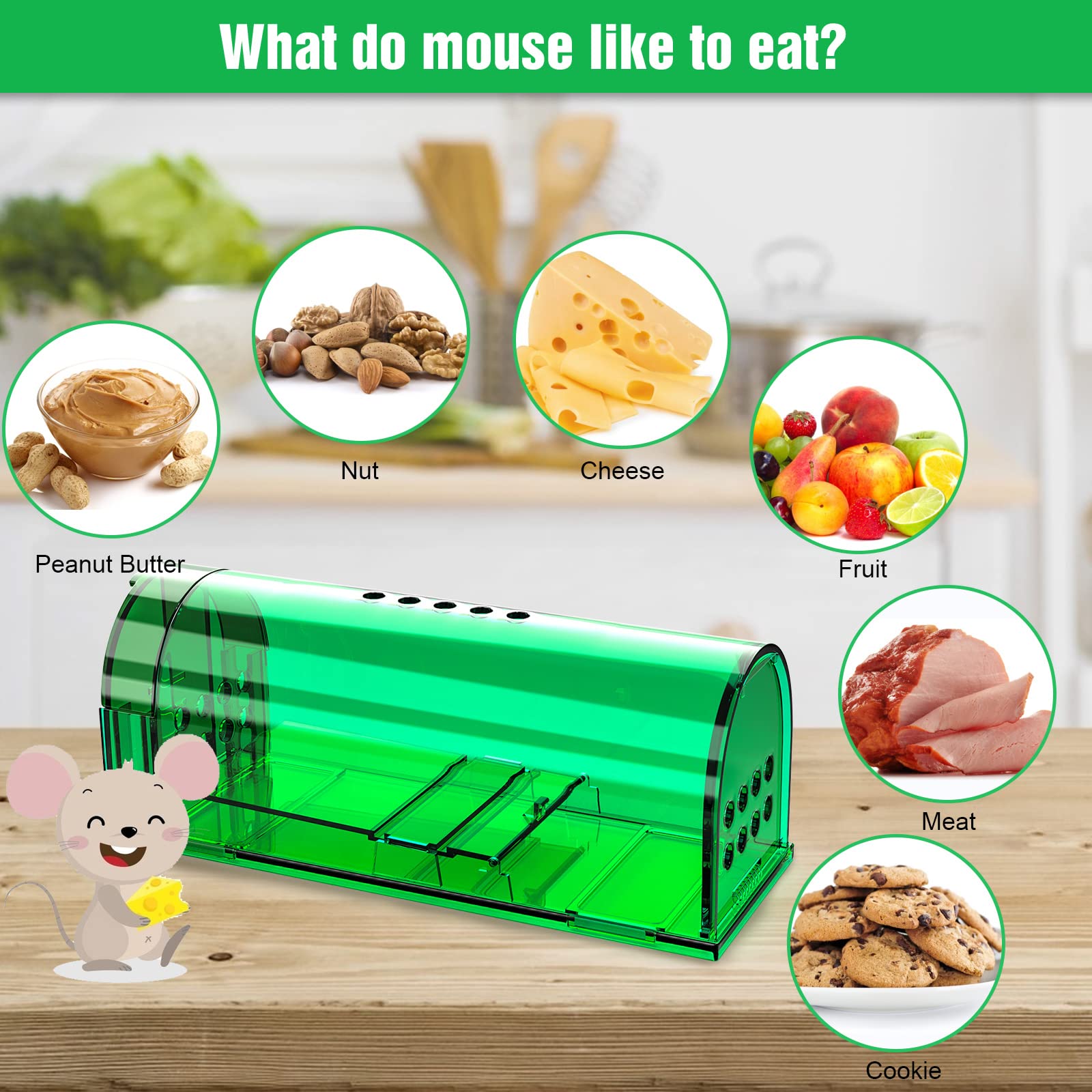 Wanqueen mouse trap set in a home environment