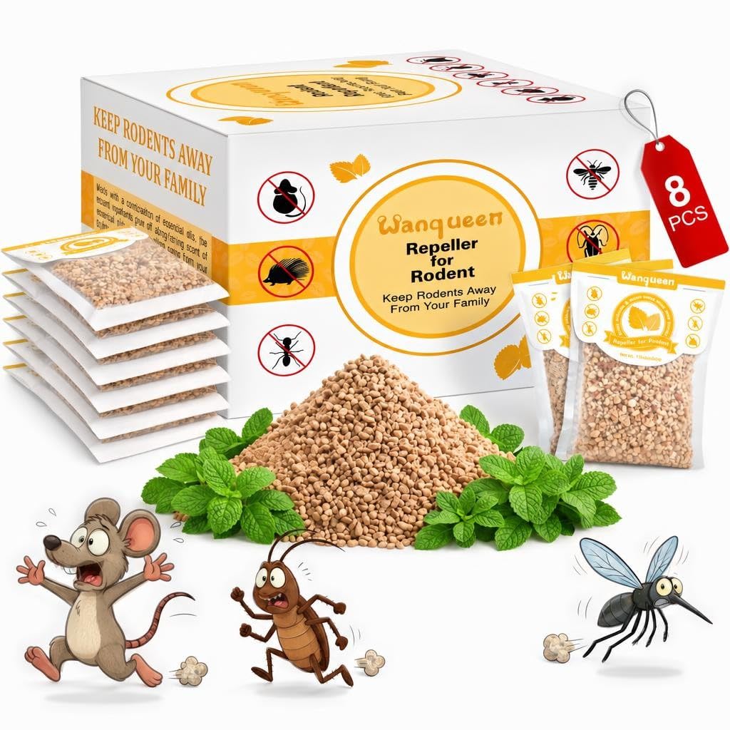 Wanqueen Rodent Mouse Repellent Pouches 8 Pack front view