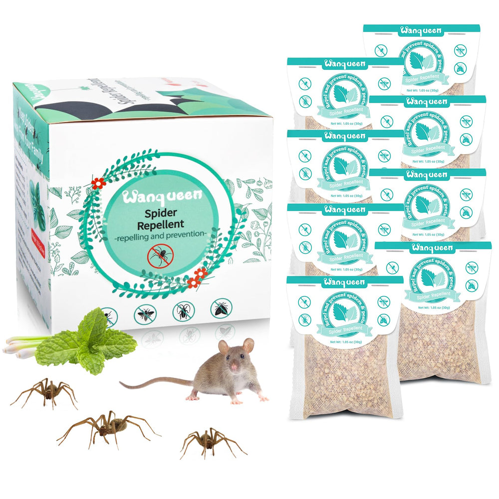Wanqueen Spider Repellent Pouches, Mint Scent, Pack of 8