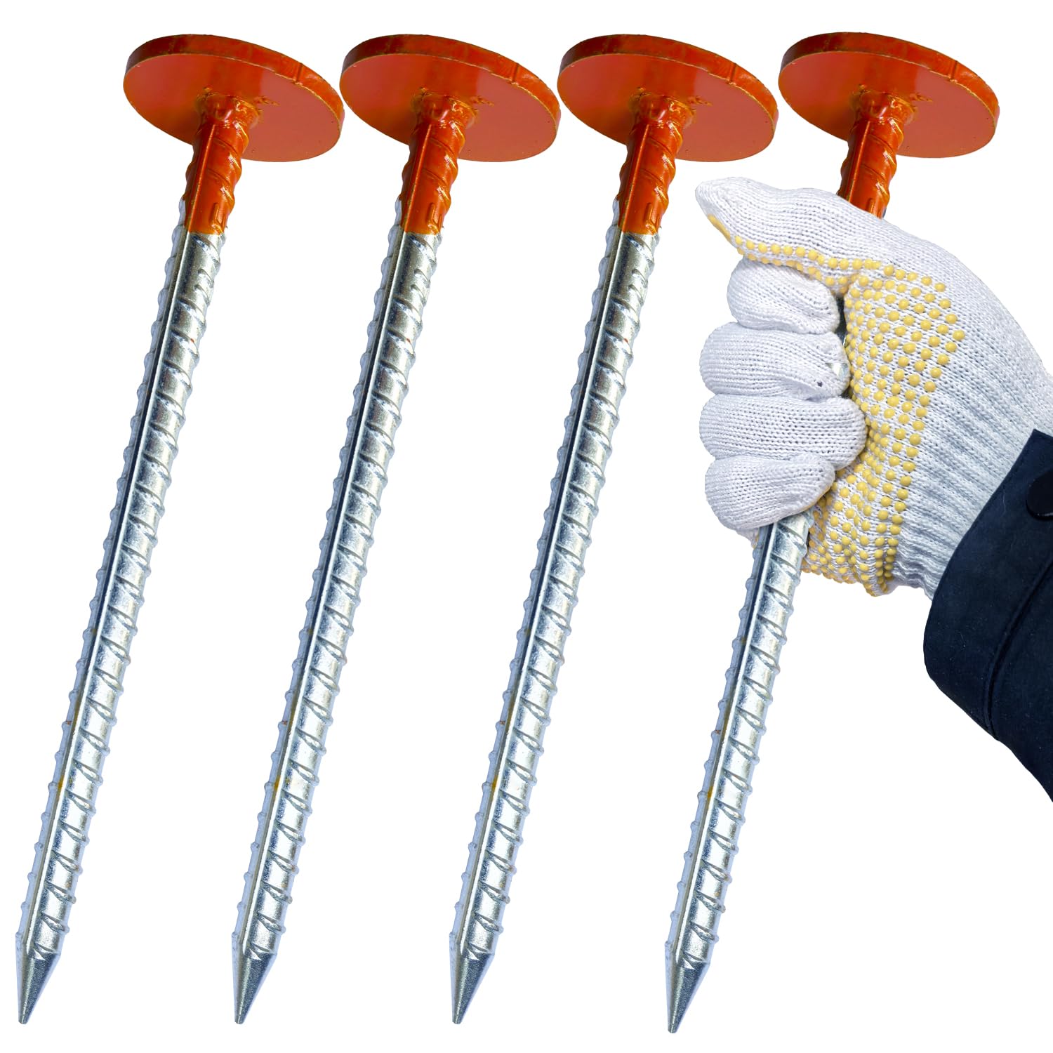 WANSRUYI Rebar Survey Marker Stake 12-inch orange front view