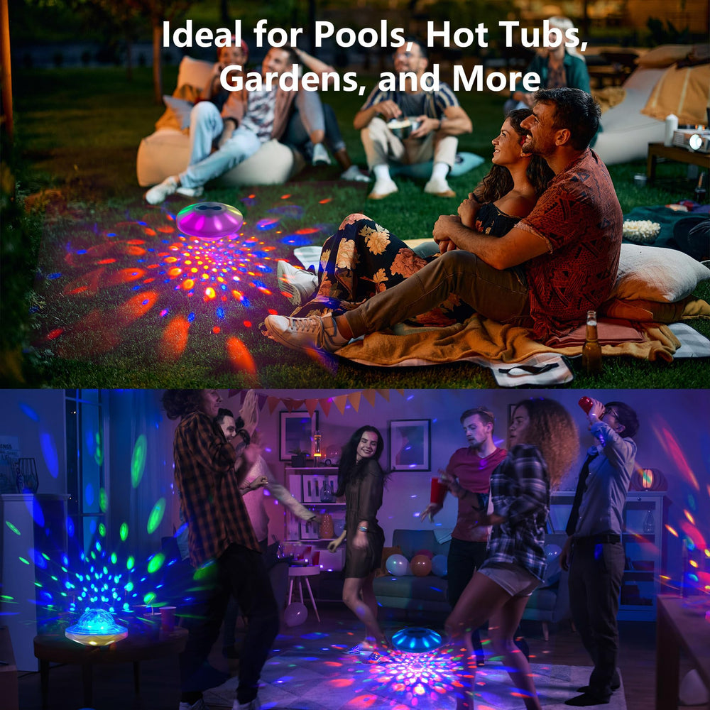 WANTERONG Floating Pool Lights in a garden setting