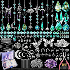 WASTROYAL 420pcs Suncatcher Kit assorted crystal beads and pendants