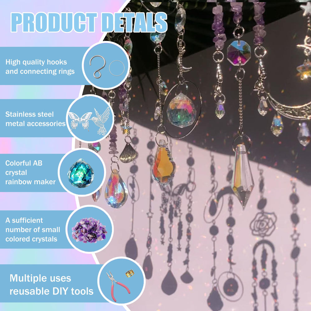 WASTROYAL DIY Suncatcher Kit showing colorful crystal prisms