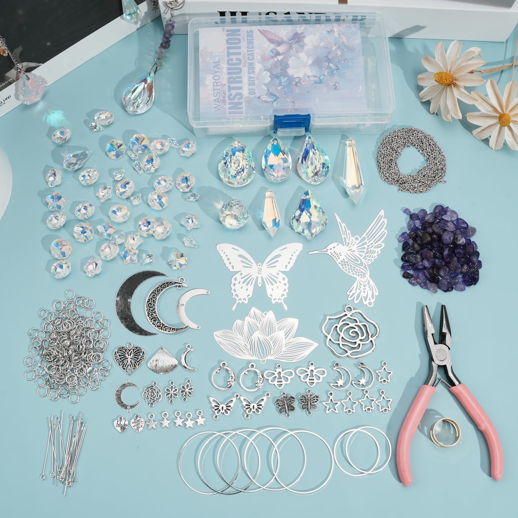 WASTROYAL Suncatcher Kit showcasing assembled sun catchers in sunlight