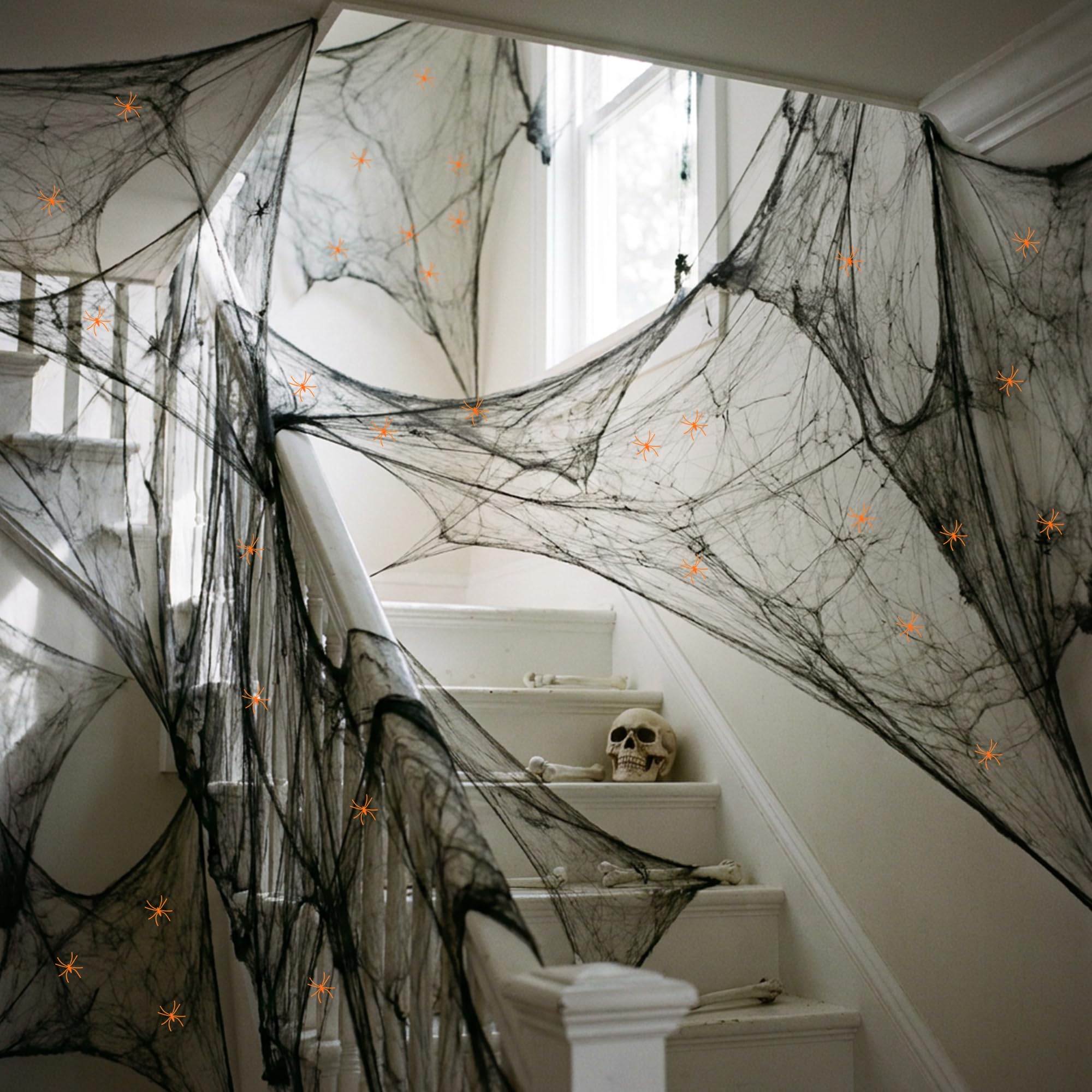 Watayo Black Spider Web decoration laid out flat