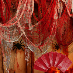 Watayo Halloween Creepy Cloth 10 Pcs Red and Bloodstain White