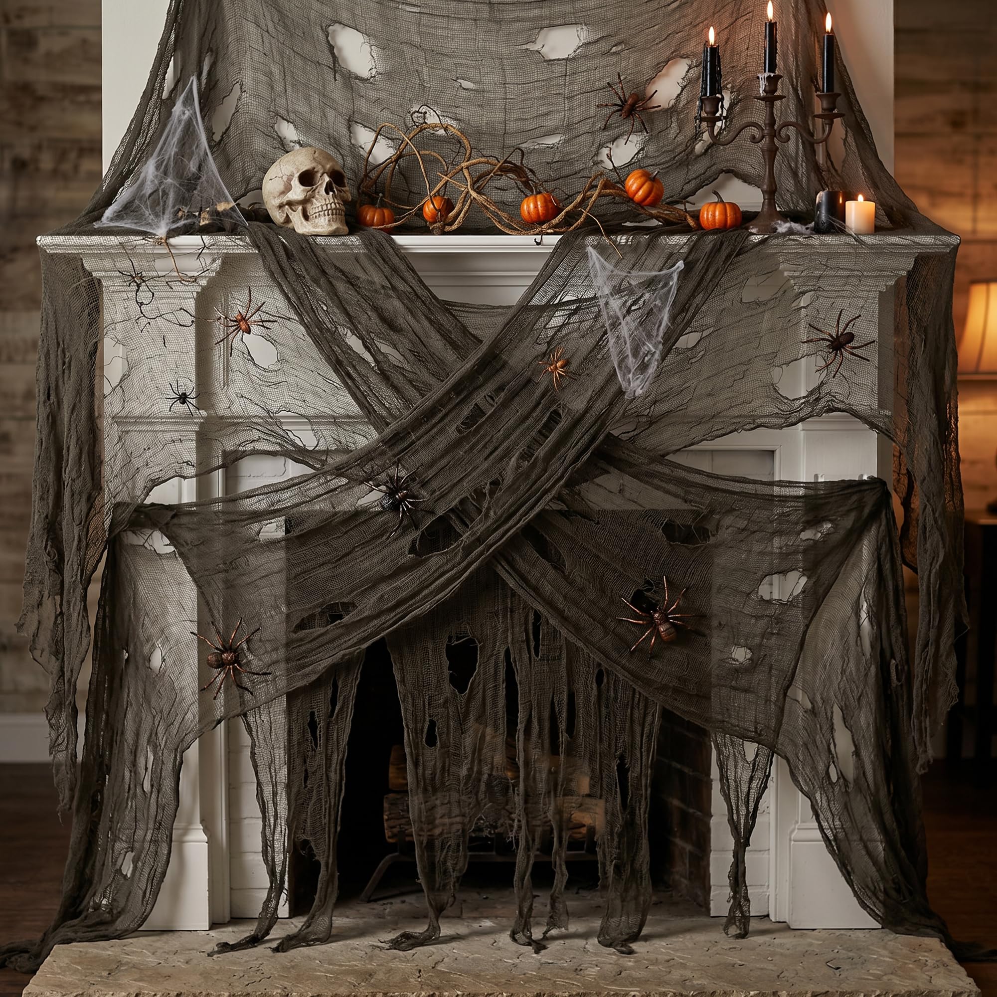 Watayo Halloween Creepy Cloth displayed in a haunted house setting