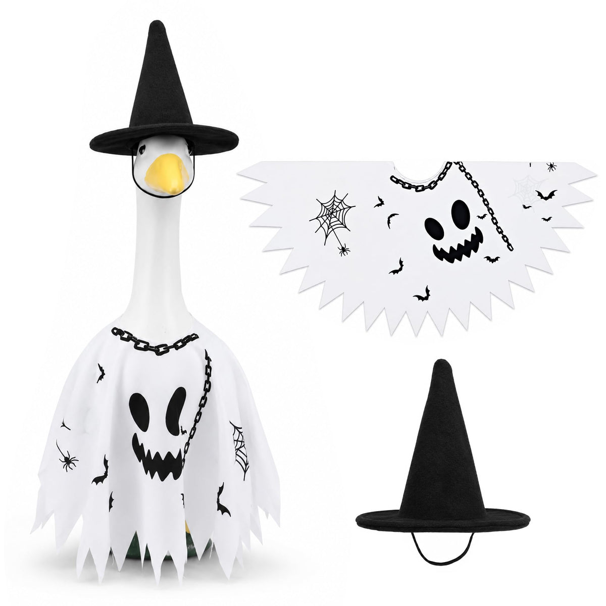 Watayo Halloween Goose Ghost Outfit Set with cape and hat