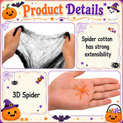 Watayo Halloween spider web decoration on a porch