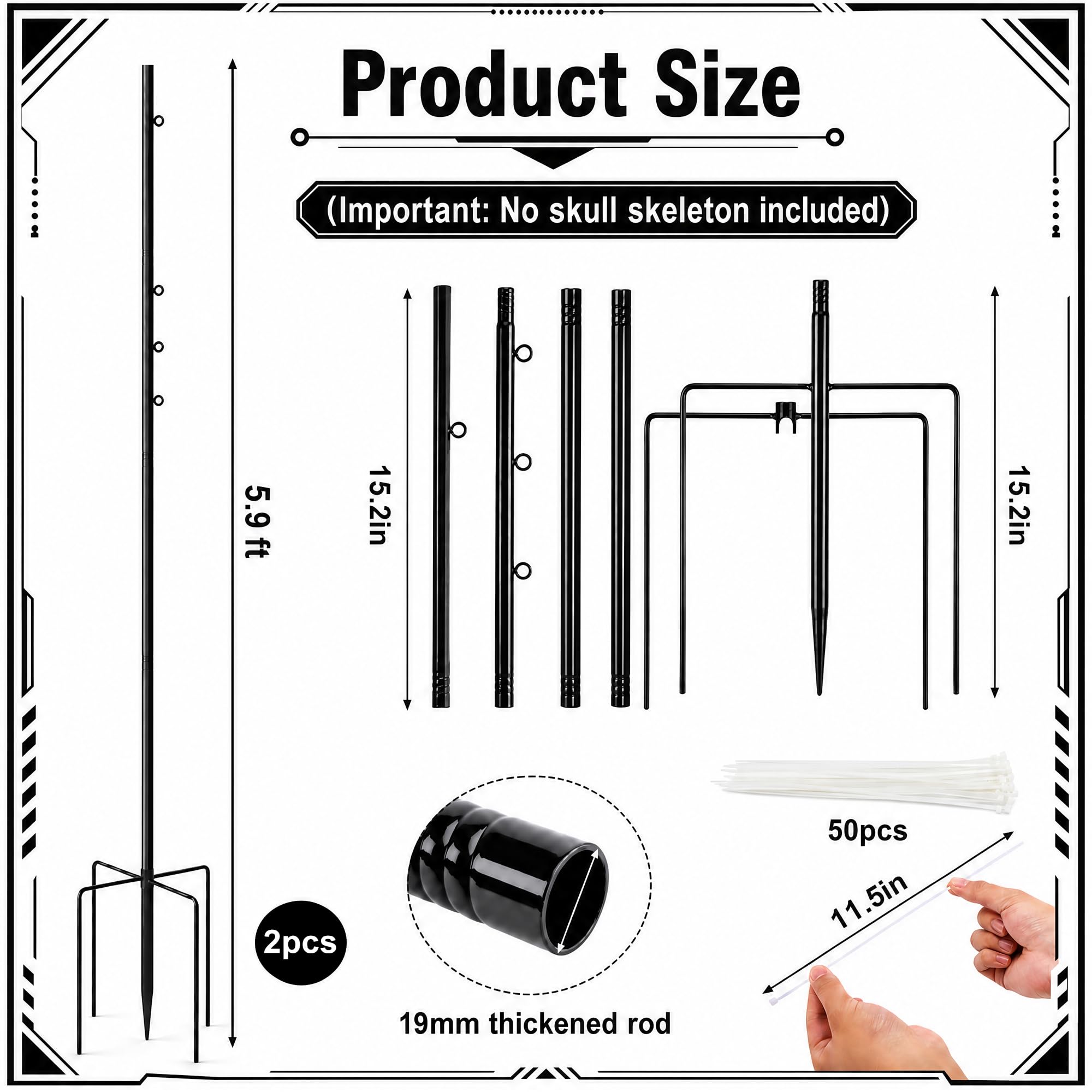 Watayo metal skeleton mounting kit components