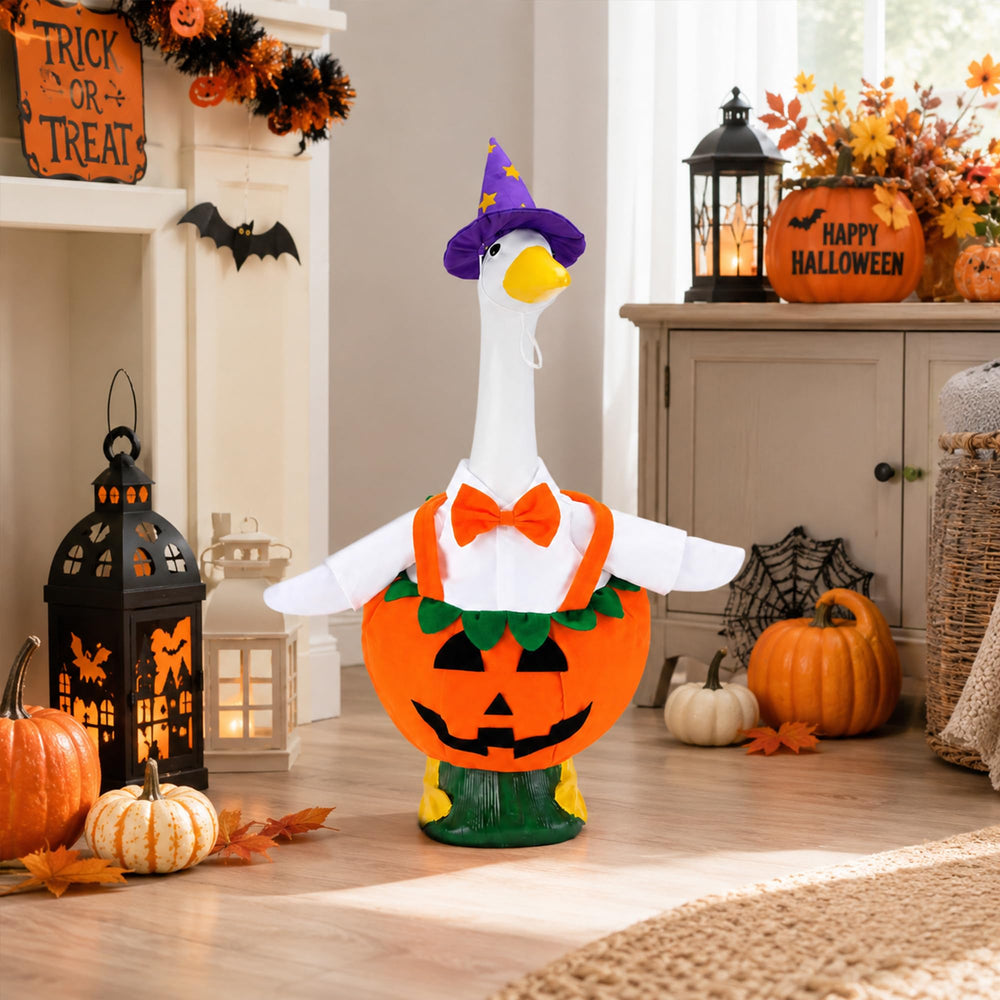 Watayo Pumpkin Goose Outfits in autumn garden setting