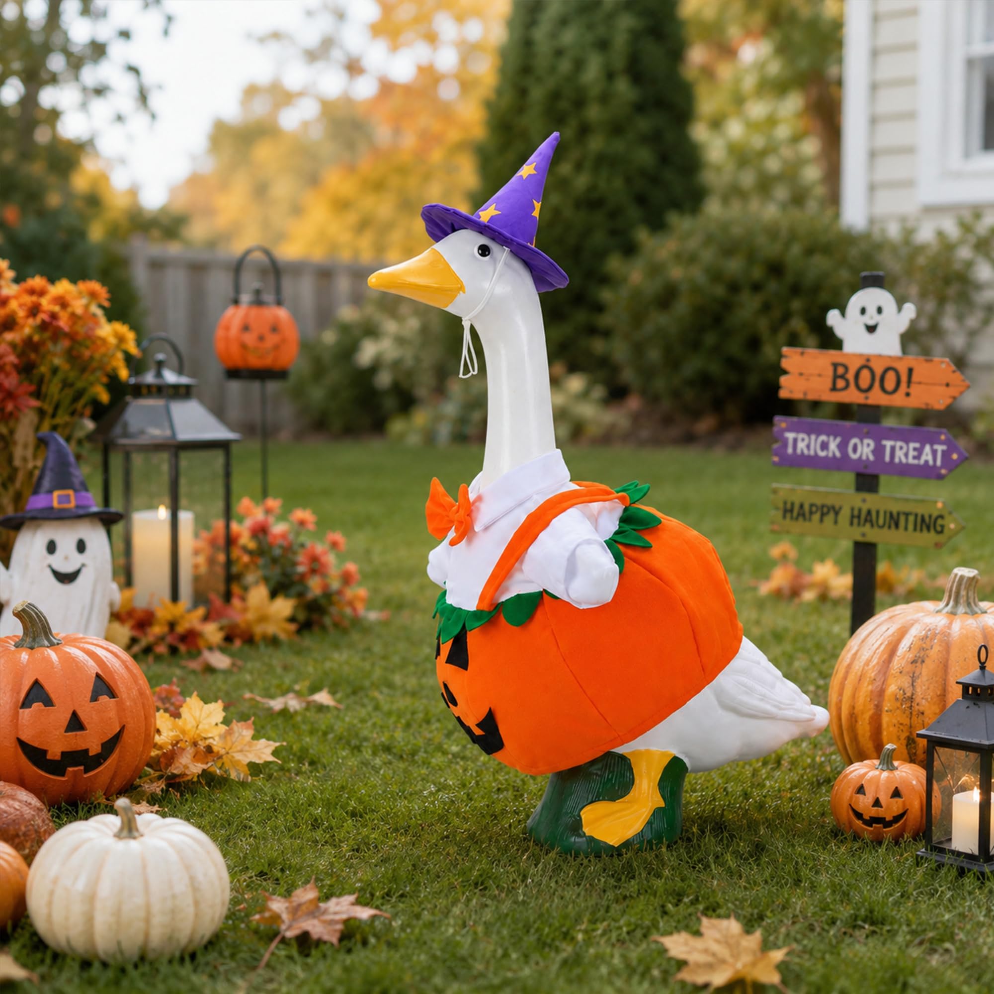 Watayo Pumpkin Goose Outfits laid flat to show material quality