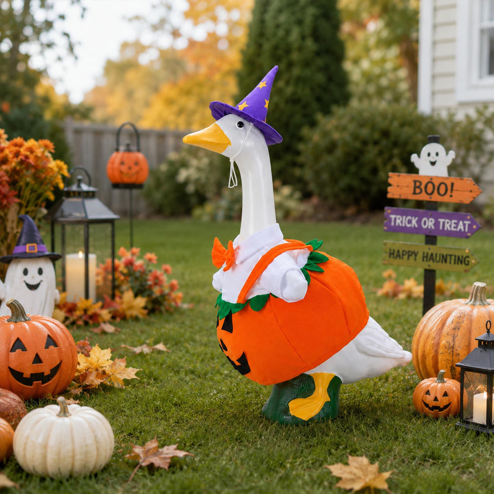 Watayo Pumpkin Goose Outfits laid flat to show material quality