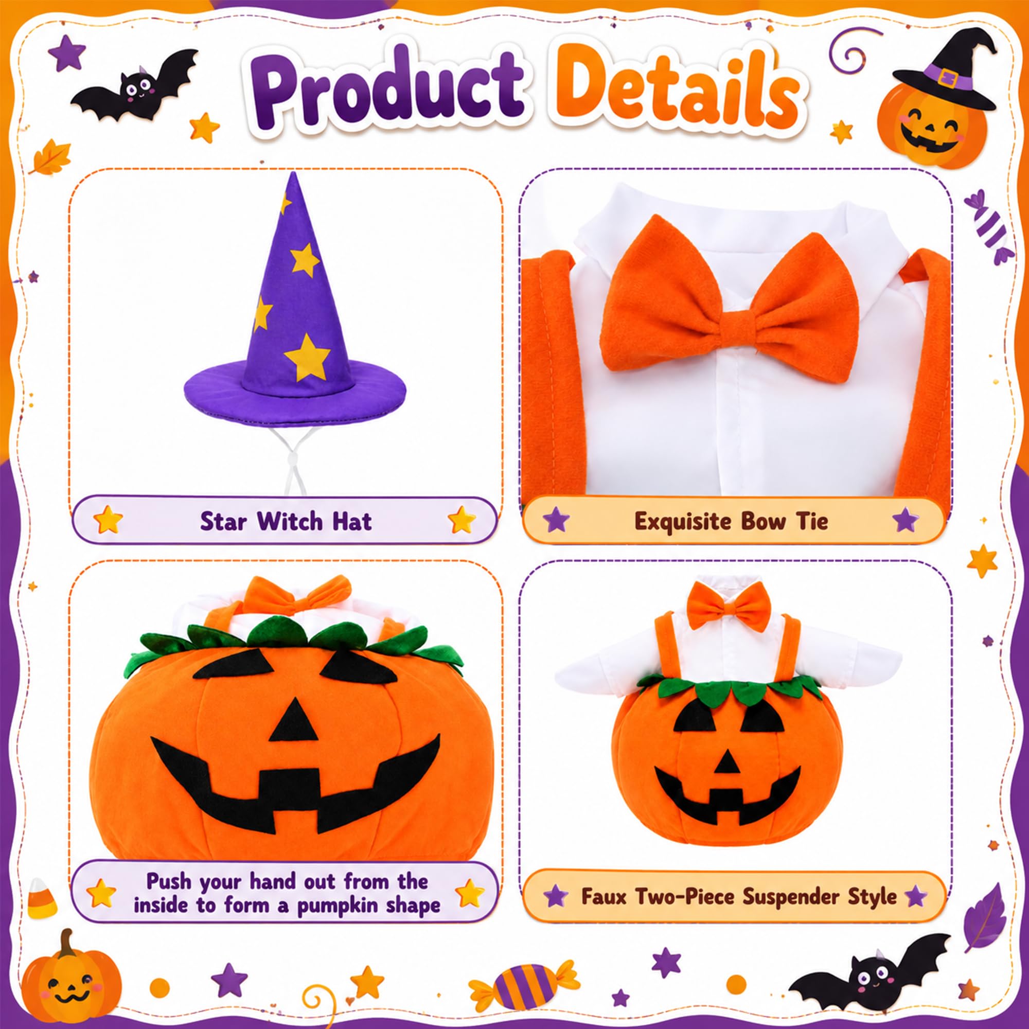 Watayo Pumpkin Goose Outfits side view with orange bow tie
