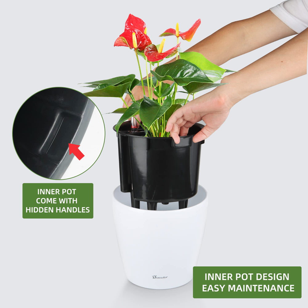 Water level indicator of Dexceder Self Watering Planter
