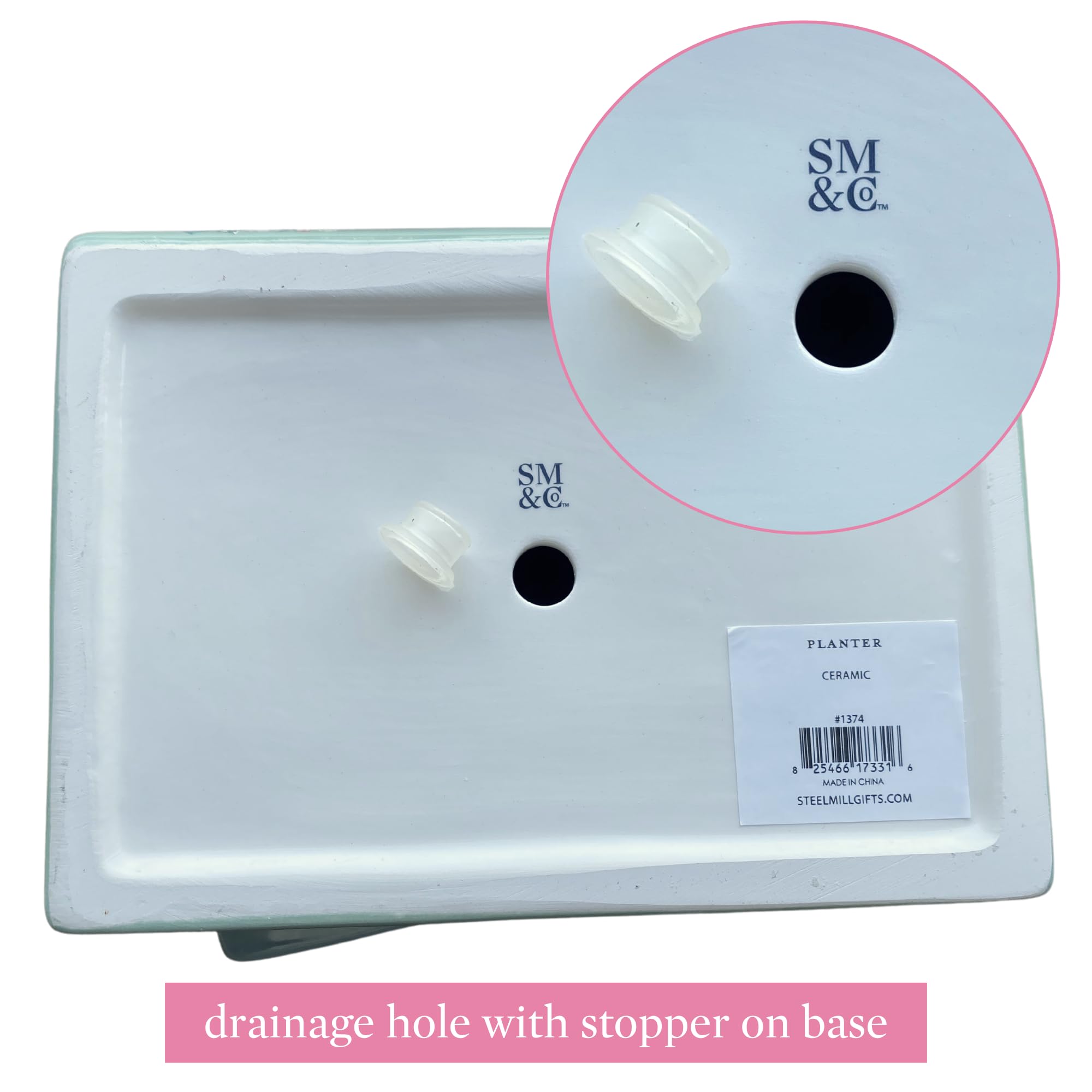 Water stopper included with the planter