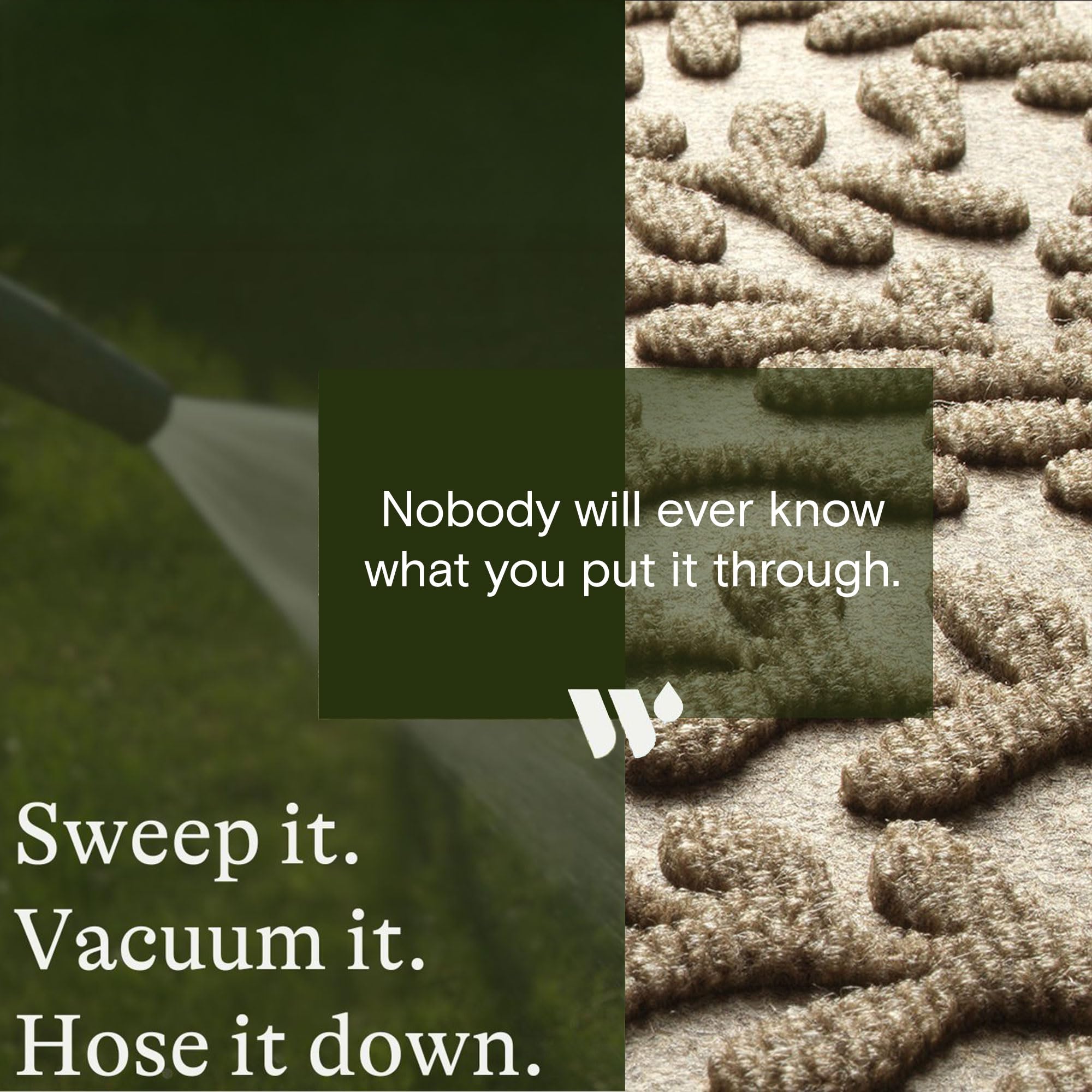 WaterHog Boxwood Doormat in a modern home entry