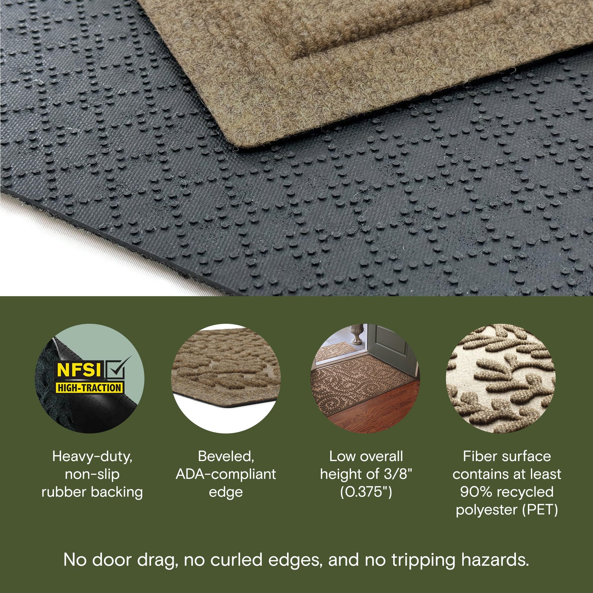 WaterHog Boxwood Doormat in outdoor entryway setting