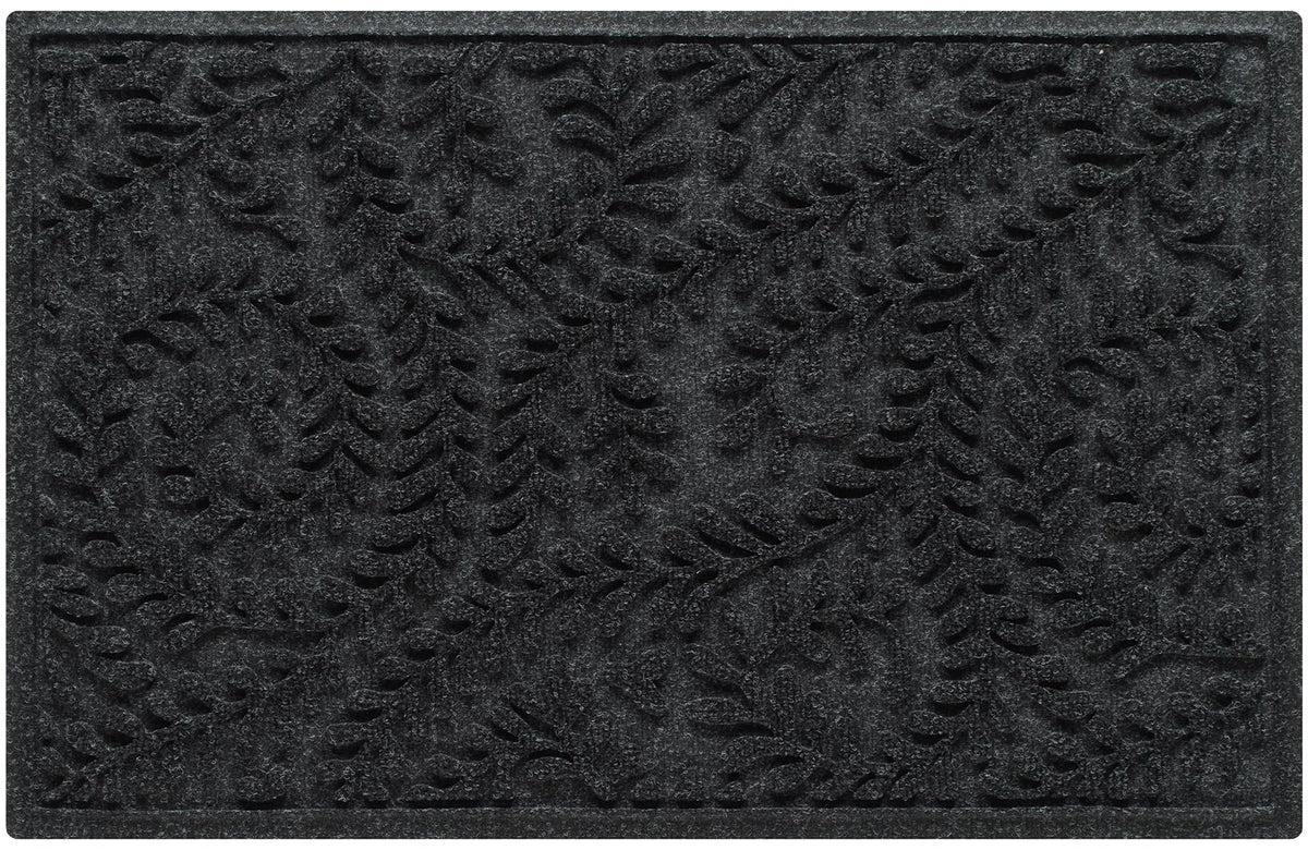 WaterHog Boxwood Front Door Mat charcoal colour front view