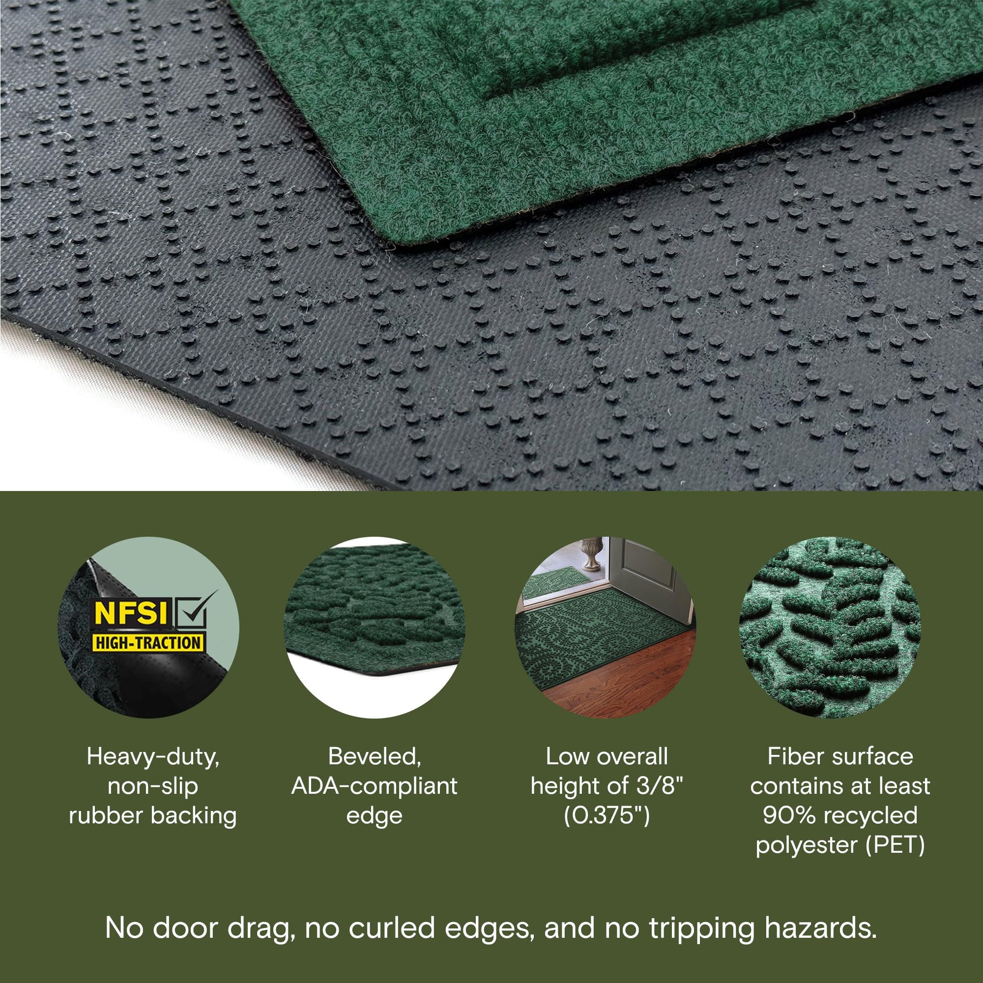 WaterHog Boxwood Mat showing ridged floral design