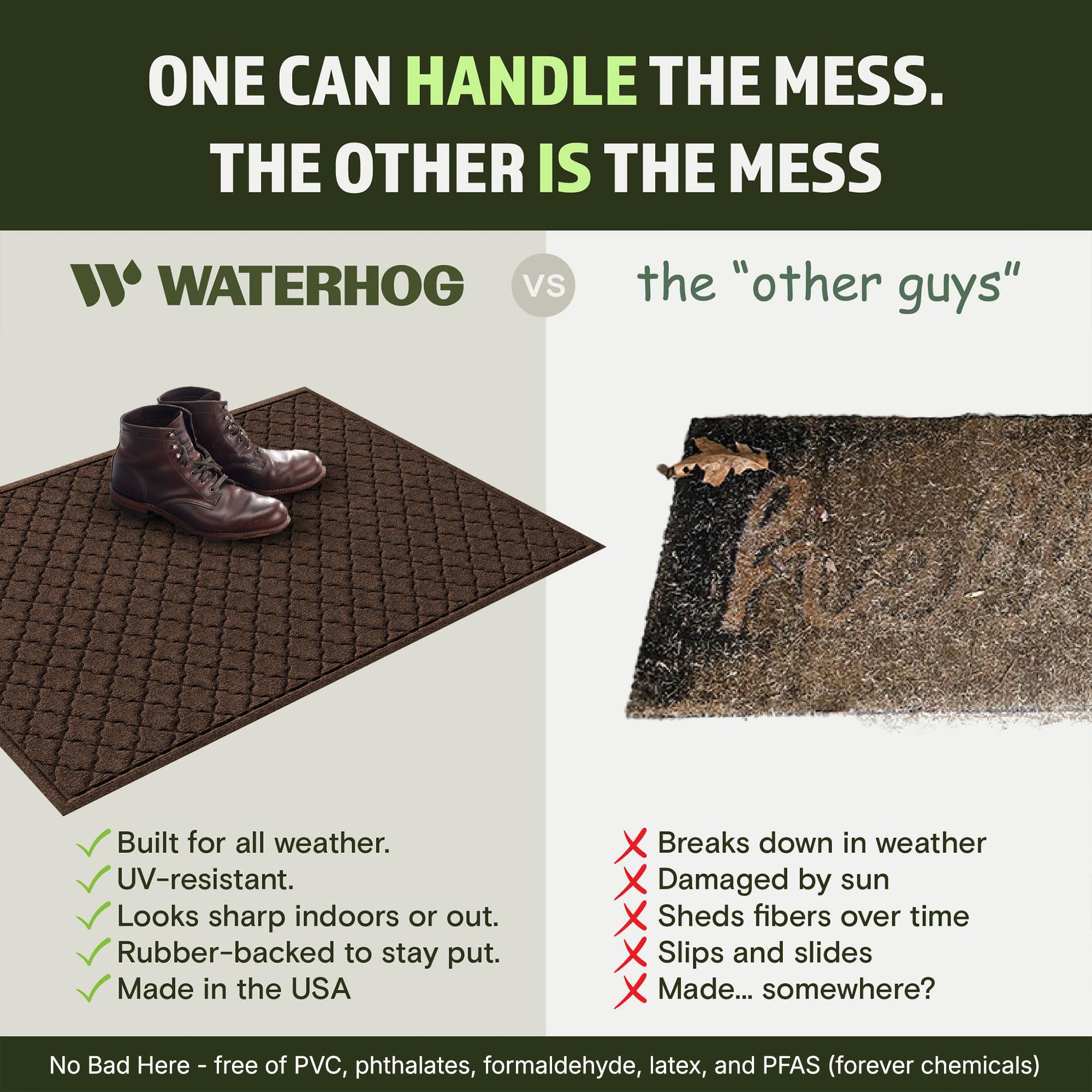 WaterHog Cordova Doormat showing water trapping feature