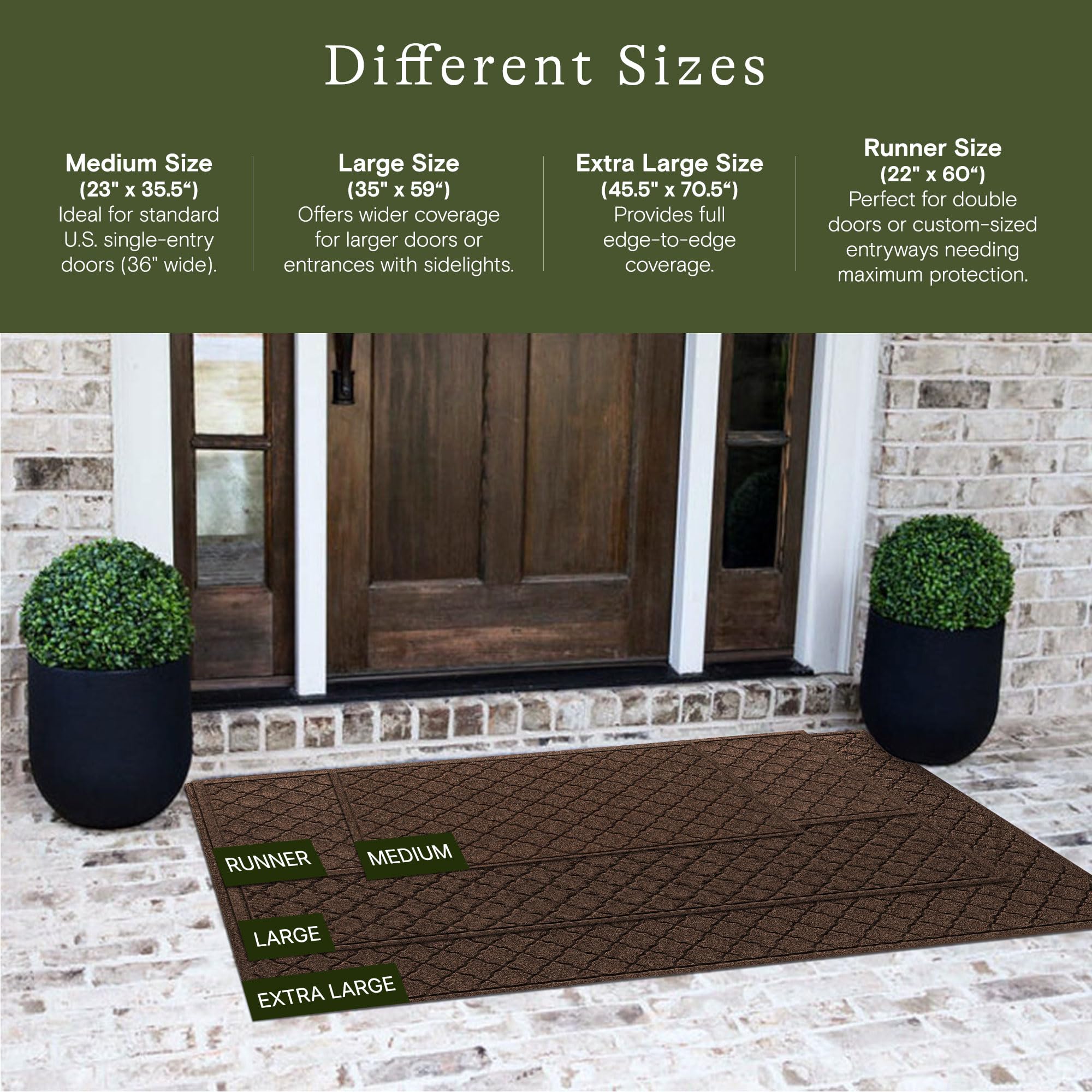 WaterHog Cordova Doormat side view showing rubber backing