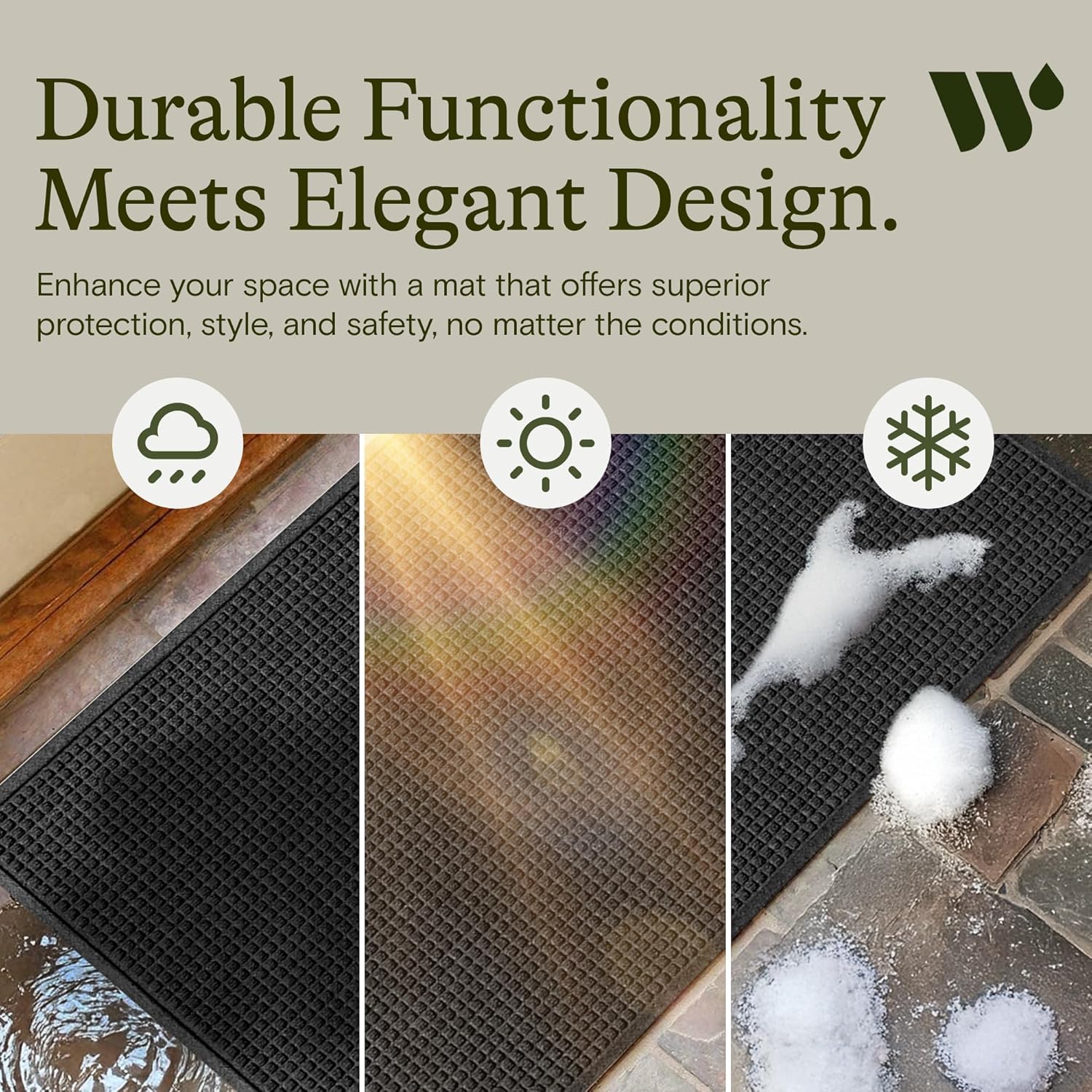 WaterHog doormat dimensions displayed