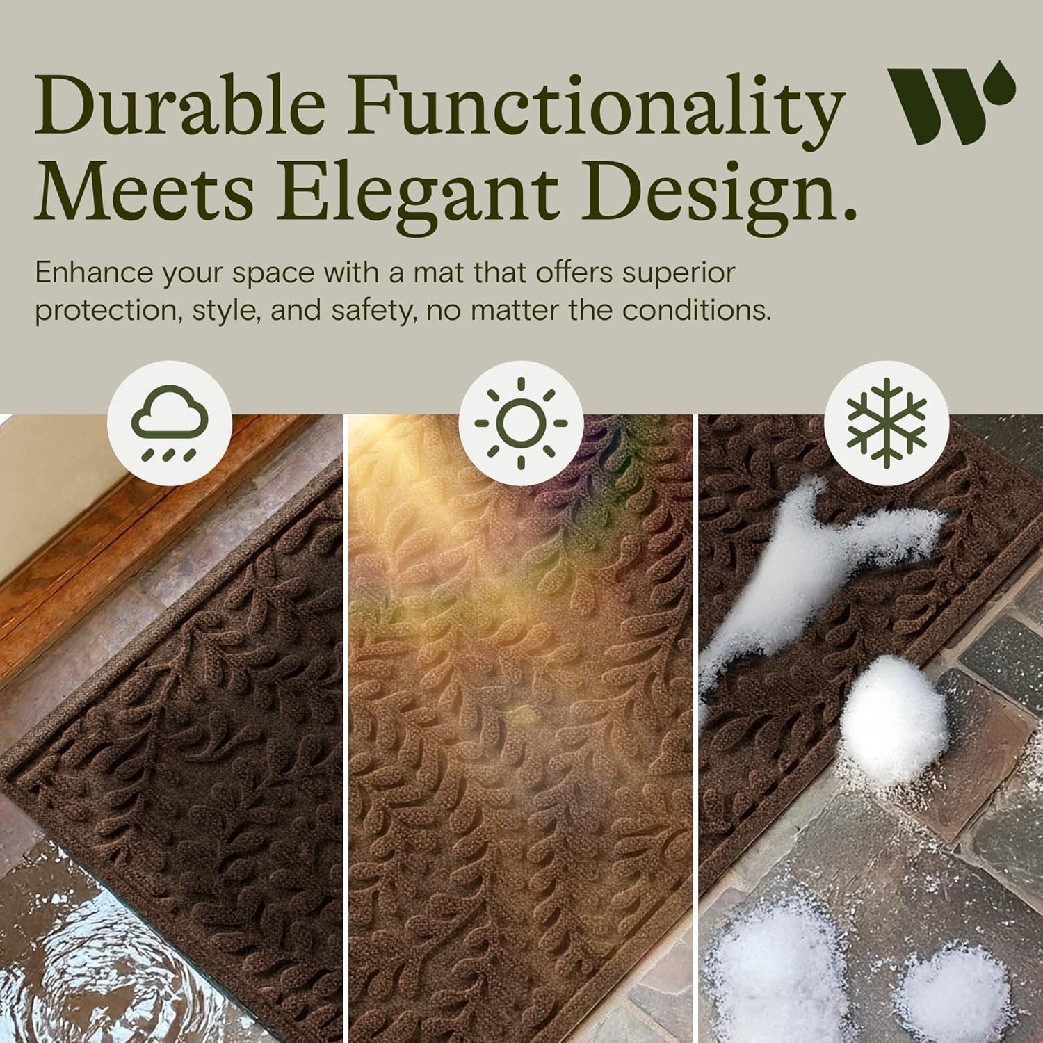 WaterHog doormat placed on hardwood floor